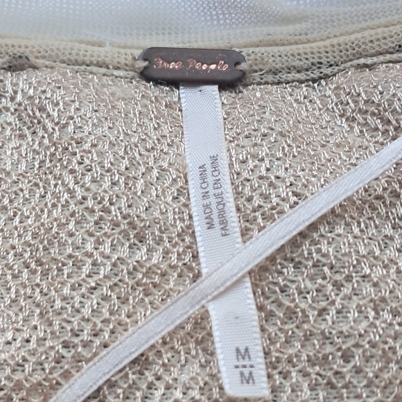 Free People Champage Dreams Gold Sequin Top Medium EUC - Picture 4 of 10